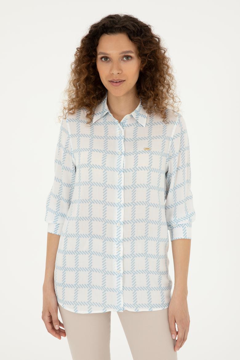 Kadın Açık Mavi Uzun Kollu Gömlek - 50289090005