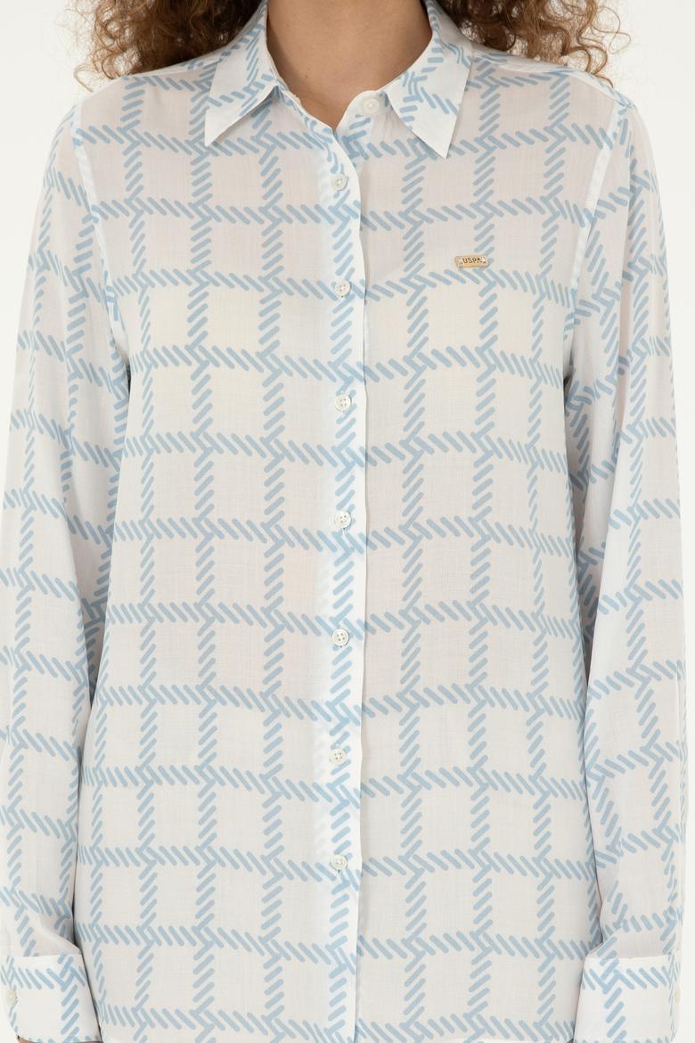 Kadın Açık Mavi Uzun Kollu Gömlek - 50289090005