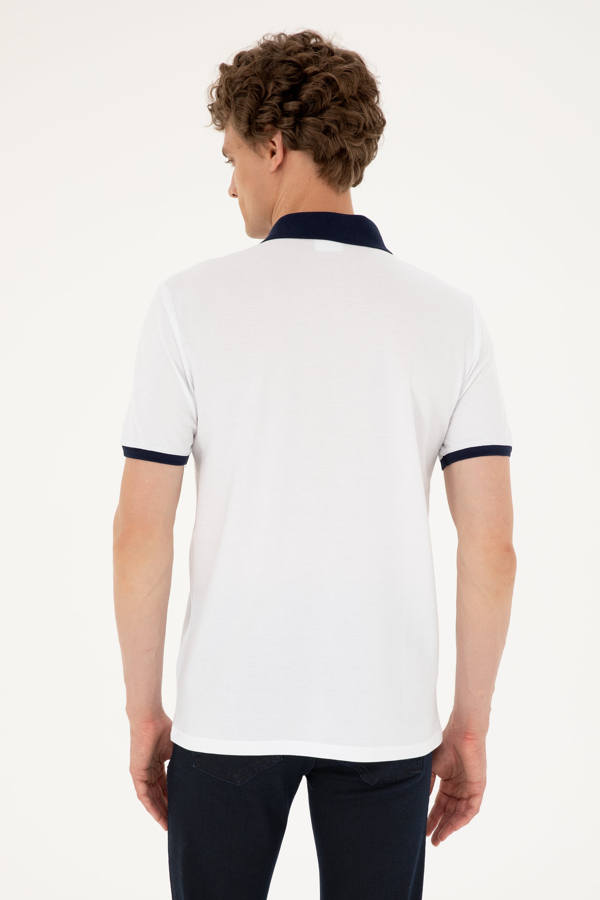 Erkek Regular Fit Polo Yaka Lacivert Tişört - Image 5