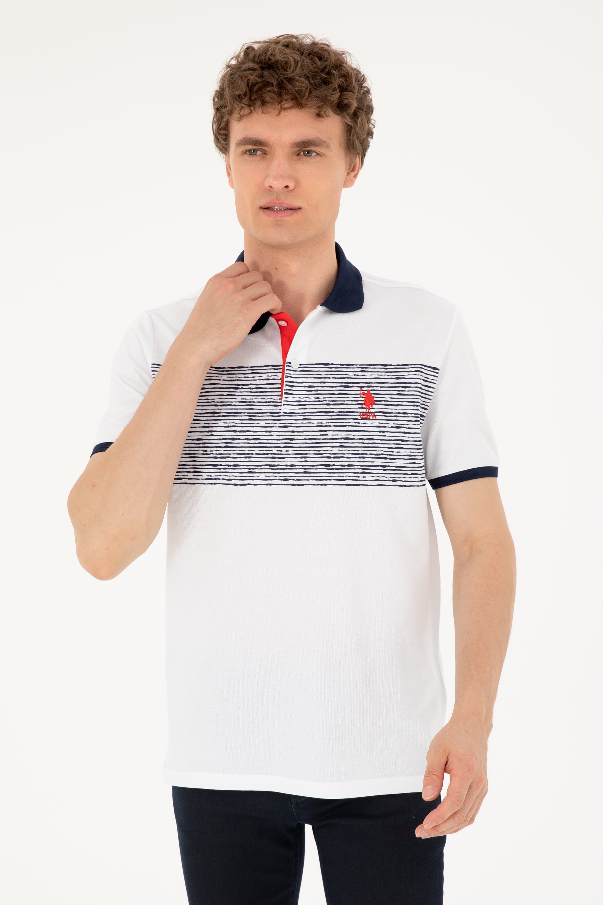 Erkek Regular Fit Polo Yaka Lacivert Tişört