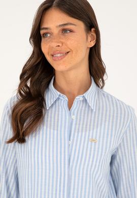 Kadın Mavi Uzun Kollu Gömlek - 50289063027