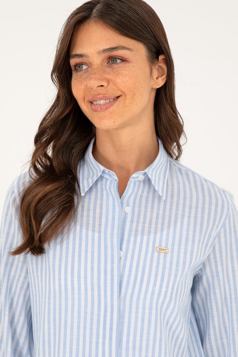 Kadın Mavi Uzun Kollu Gömlek - 50289063027