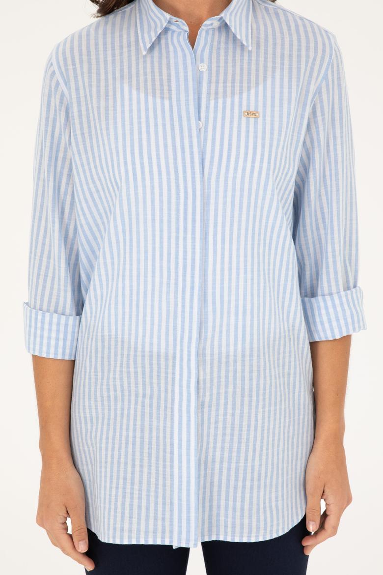 Kadın Mavi Uzun Kollu Gömlek - 50289063027