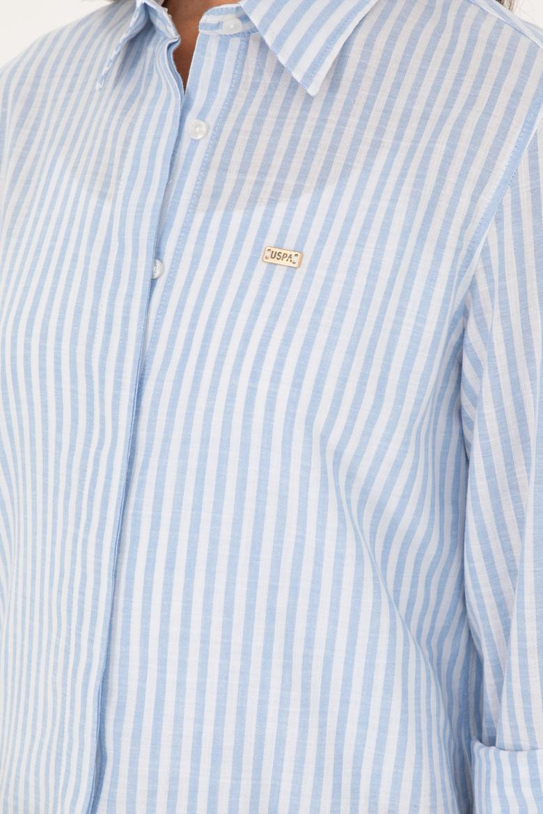 Kadın Mavi Uzun Kollu Gömlek - 50289063027