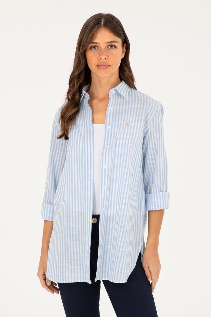 Kadın Mavi Uzun Kollu Gömlek
