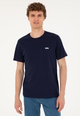 Erkek Regular Fit Bisiklet Yaka Lacivert Tişört - 50294290057