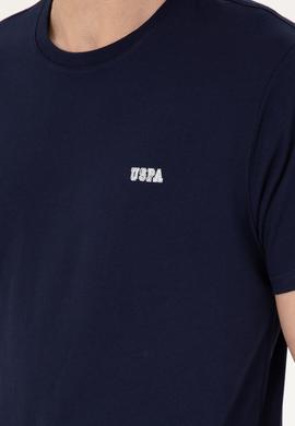 Erkek Regular Fit Bisiklet Yaka Lacivert Tişört - 50294290057