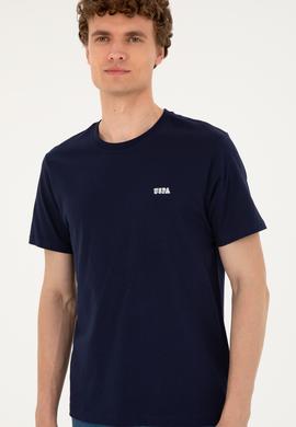 Erkek Regular Fit Bisiklet Yaka Lacivert Tişört - 50294290057