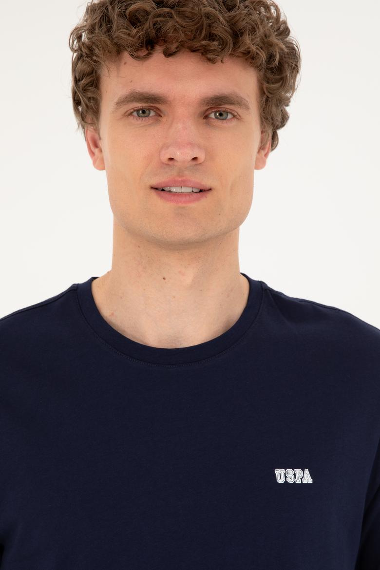 Erkek Regular Fit Bisiklet Yaka Lacivert Tişört - 50294290057