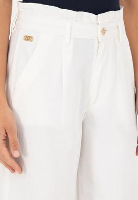 Kadın Beyaz Flare Cropped Fit Pantolon - 50263180001