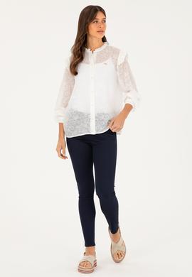 Kadın Ekru Uzun Kollu Gömlek - 50264221007