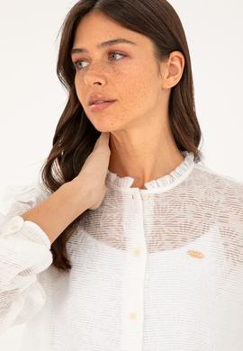 Kadın Ekru Uzun Kollu Gömlek - 50264221007