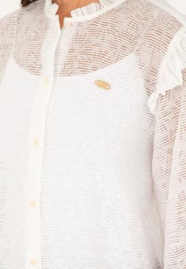 Kadın Ekru Uzun Kollu Gömlek - 50264221007