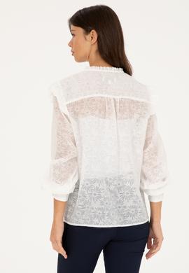 Kadın Ekru Uzun Kollu Gömlek - 50264221007