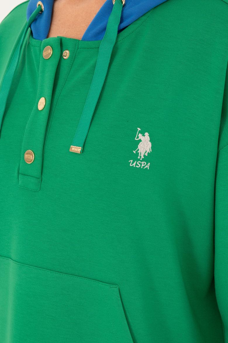 Kadın Yeşil Kapüşonlu Sweatshirt - 50262543010