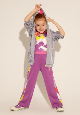 Kız Çocuk Gri Çift Taraflı Kapüşonlu Mont - 50280889015