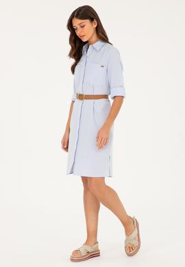 Kadın Mavi Dokuma Elbise - 50289220004