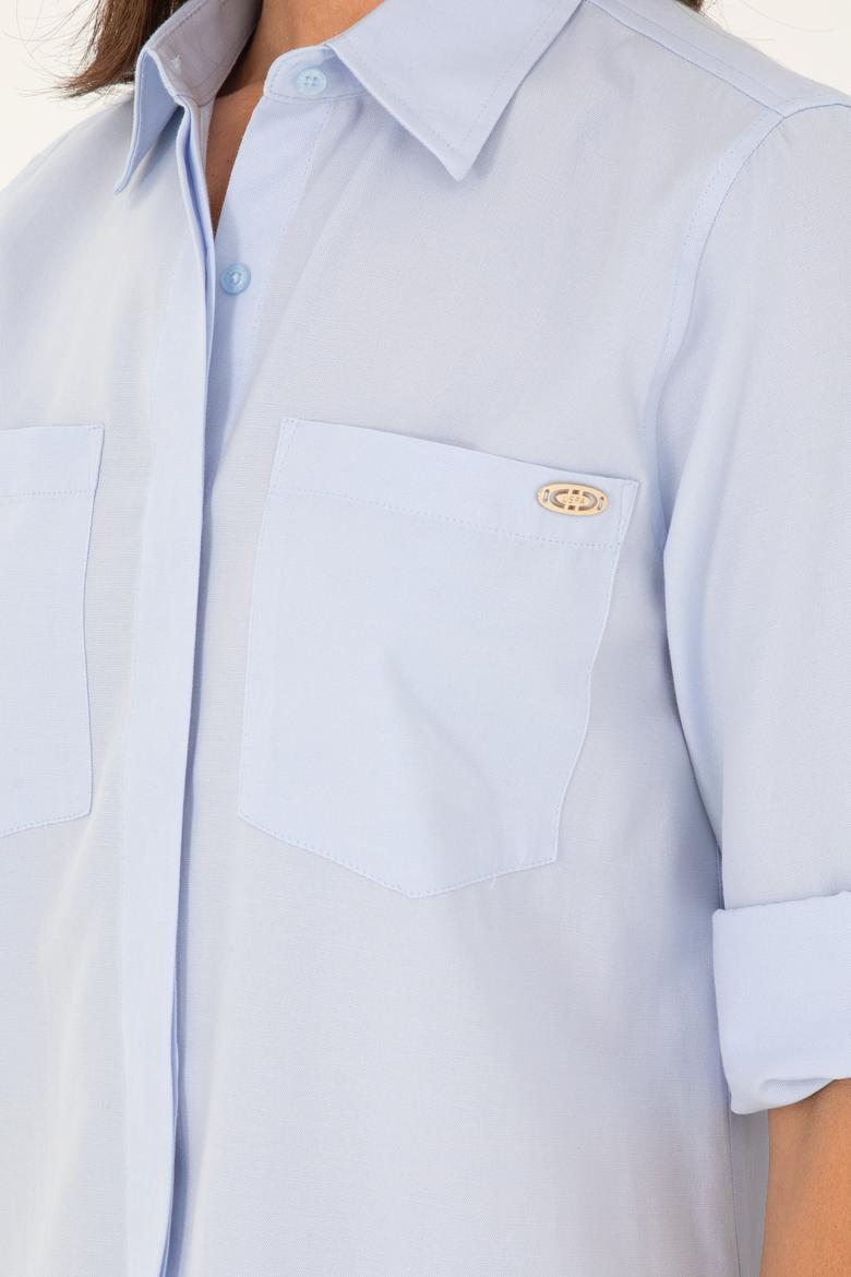 Kadın Mavi Dokuma Elbise - 50289220004