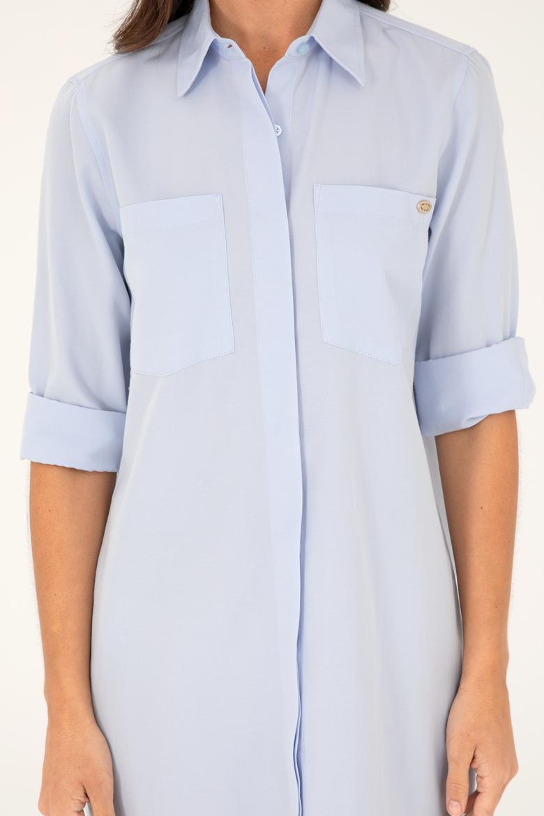 Kadın Mavi Dokuma Elbise - 50289220004