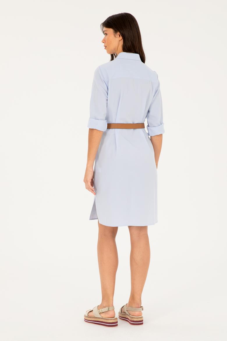 Kadın Mavi Dokuma Elbise - 50289220004