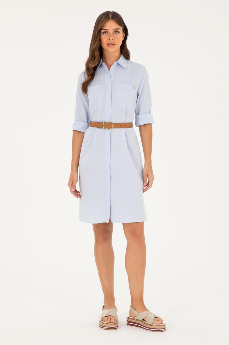 Kadın Mavi Dokuma Elbise