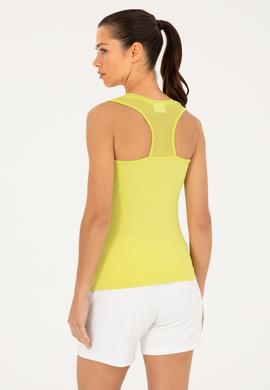 Kadın Fıstık Yeşili Kolsuz Bisiklet Yaka Tişört - 50284361001