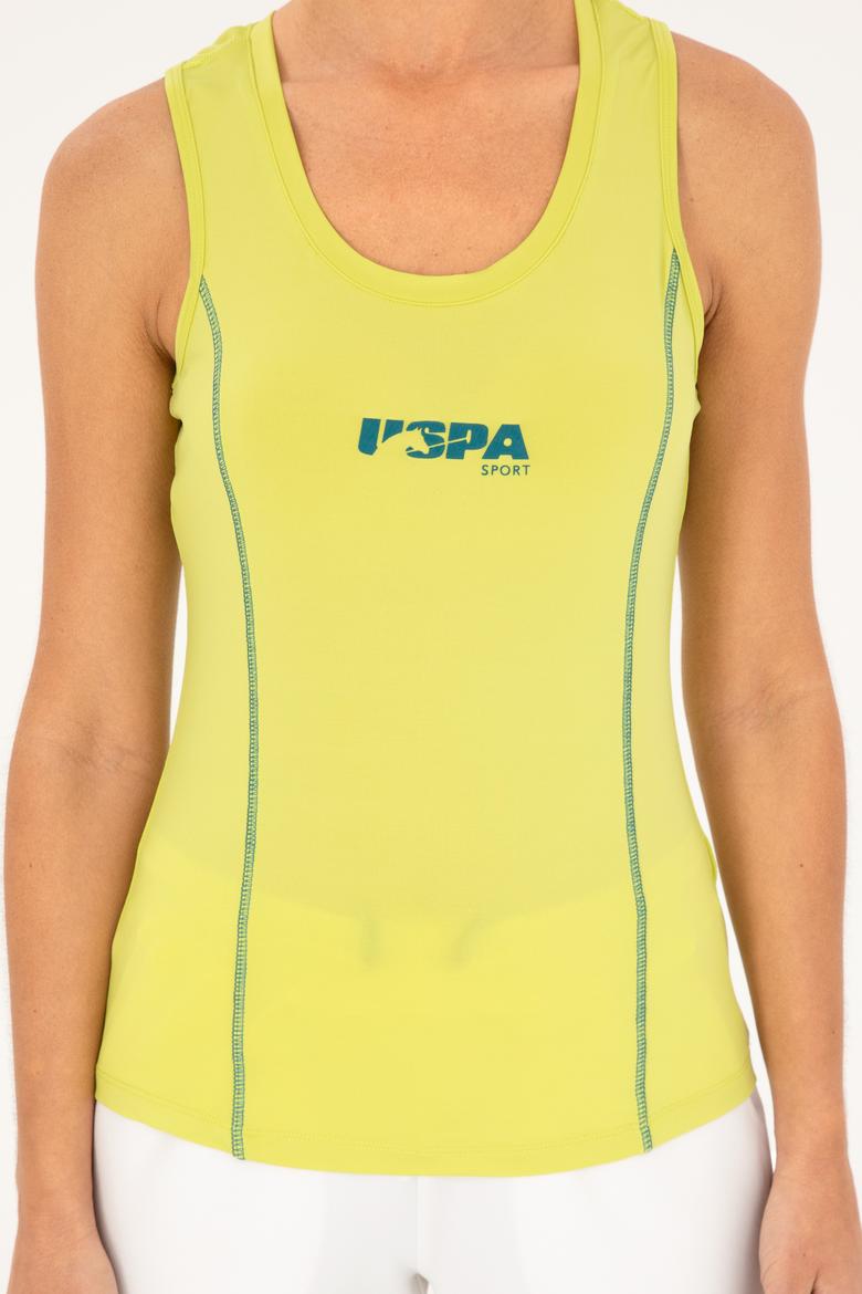 Kadın Fıstık Yeşili Kolsuz Bisiklet Yaka Tişört - 50284361001