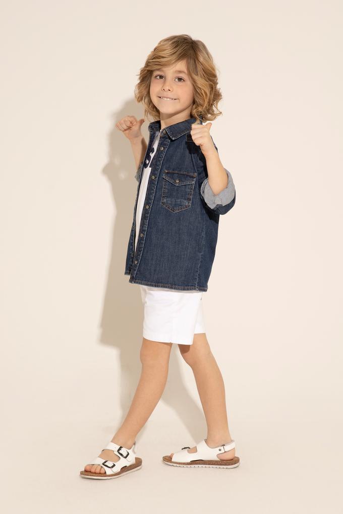 Erkek Çocuk Mavi Jean Gömlek