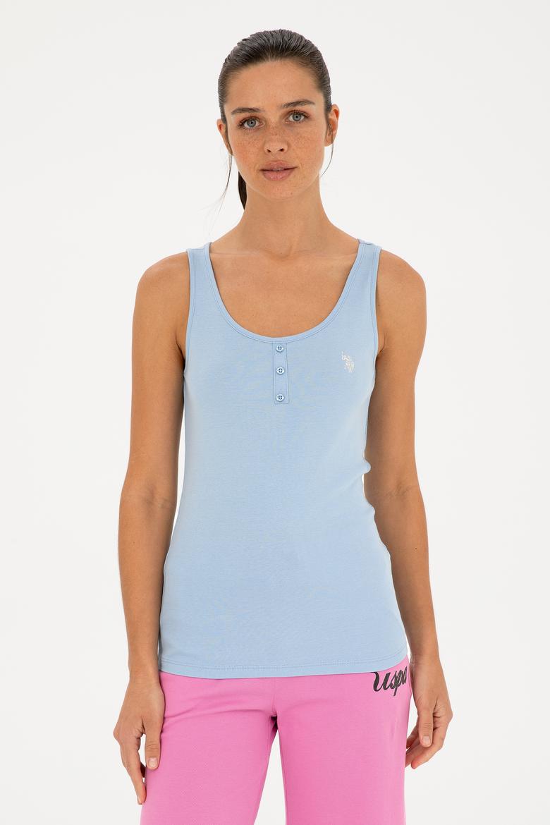 Kadın Açık Mavi Basic Tişört - 50280059126