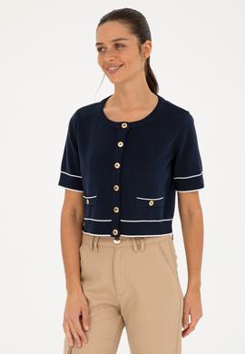 Kadın Lacivert Triko Hırka - 50280476008