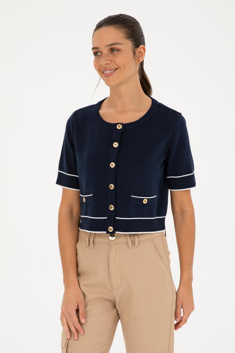 Kadın Lacivert Triko Hırka - 50280476008