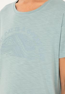 Kadın Su Yeşili Bisiklet Yaka Tişört - 50283780037