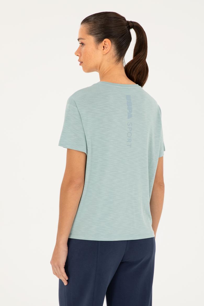 Kadın Su Yeşili Bisiklet Yaka Tişört - 50283780037