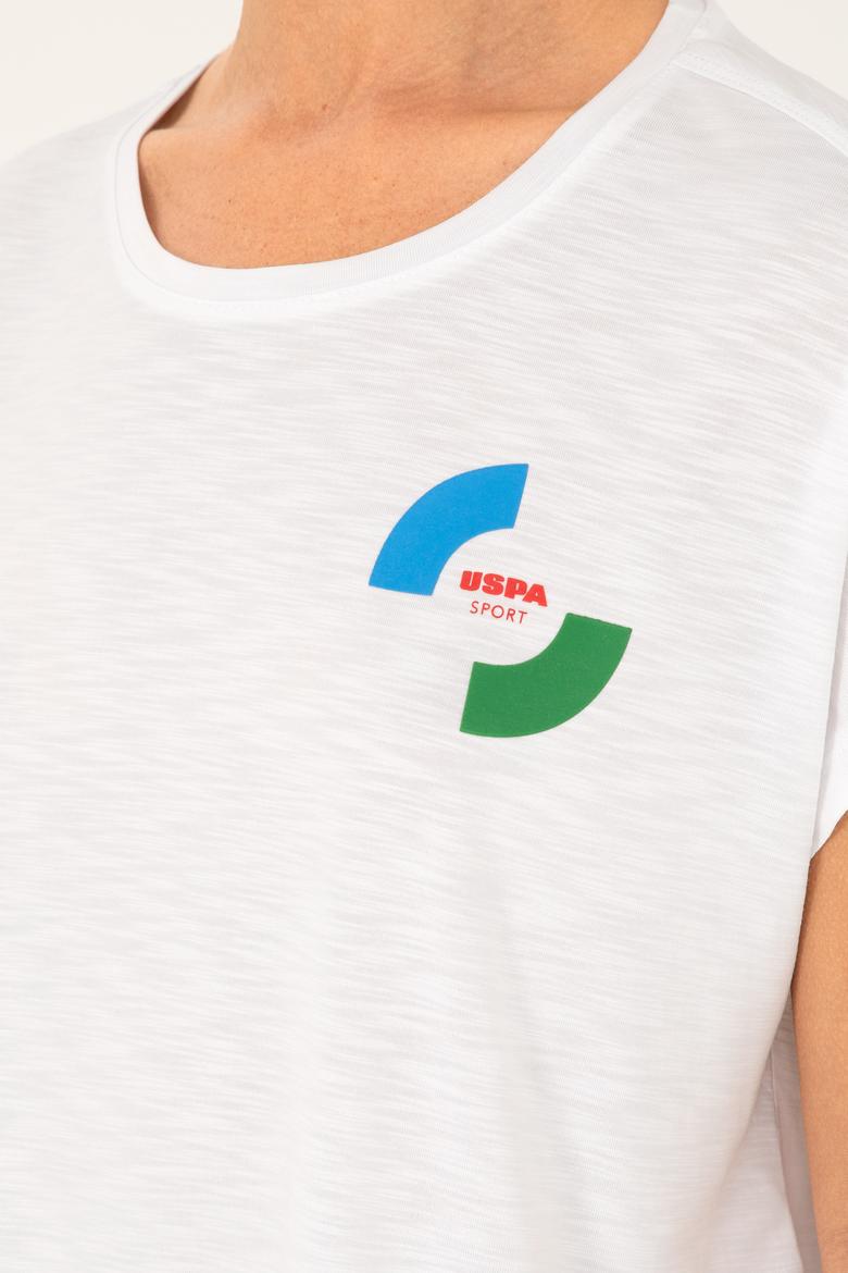 Kadın Beyaz Bisiklet Yaka Tişört - 50284353006