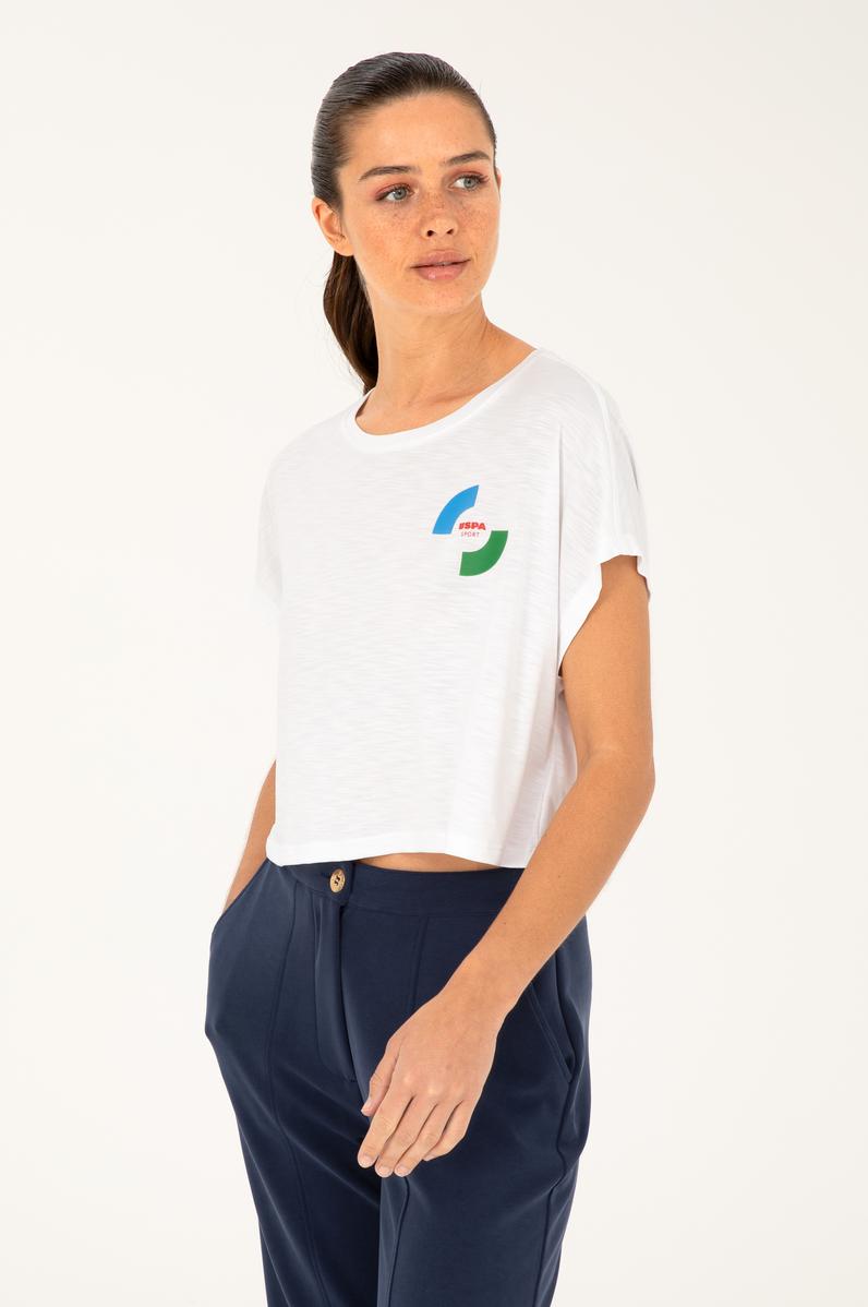 Kadın Beyaz Bisiklet Yaka Tişört