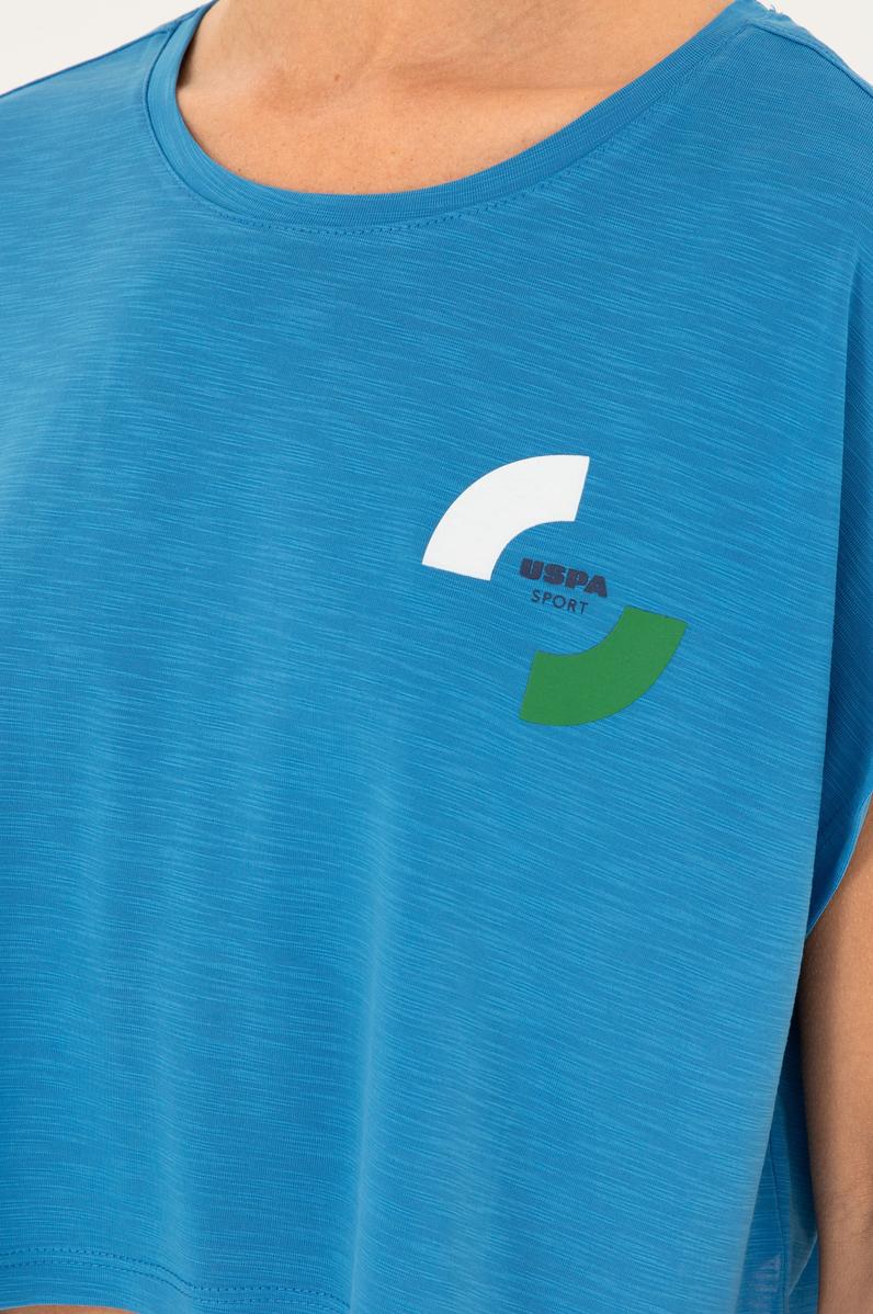 Kadın Saks Bisiklet Yaka Tişört