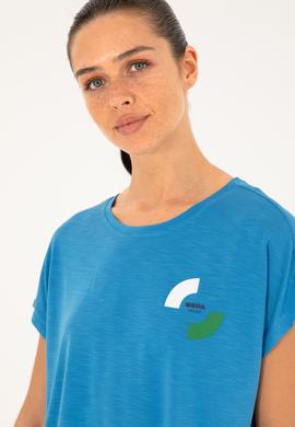 Kadın Saks Bisiklet Yaka Tişört - 50284353014