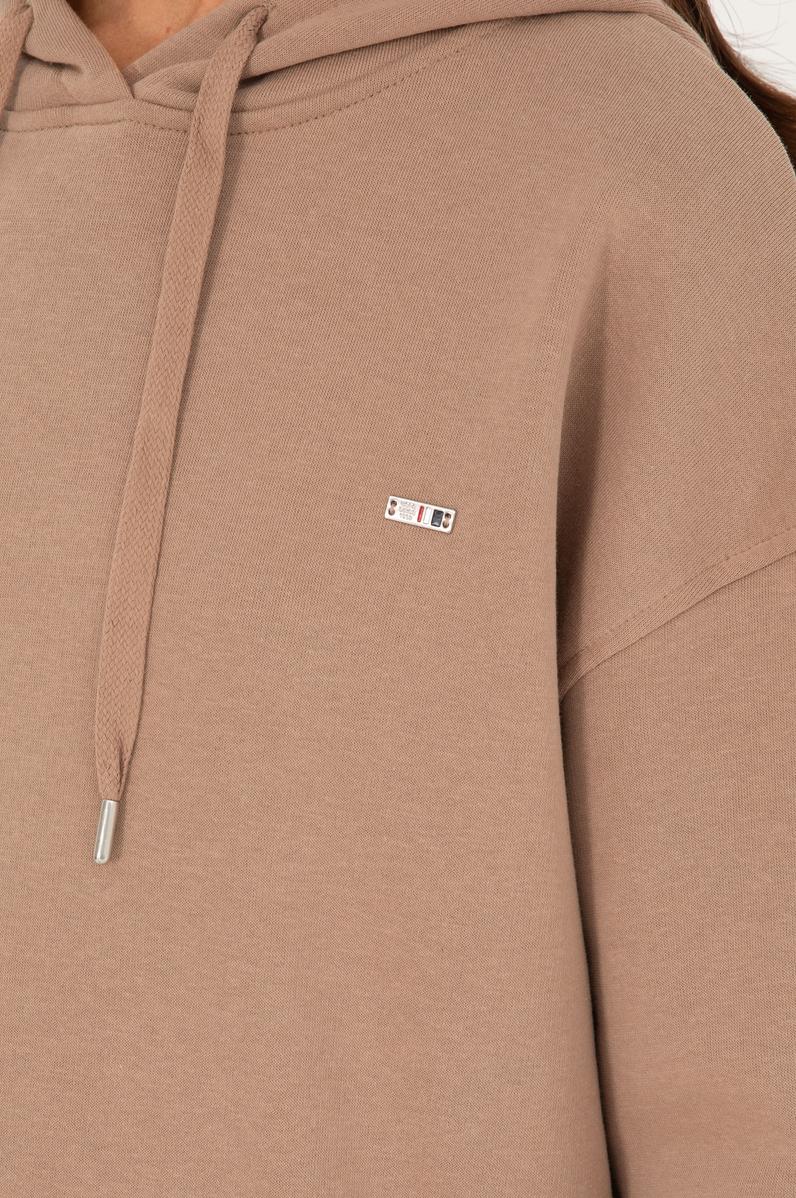 Kadın Açık Kahverengi Kapüşonlu Sweatshirt