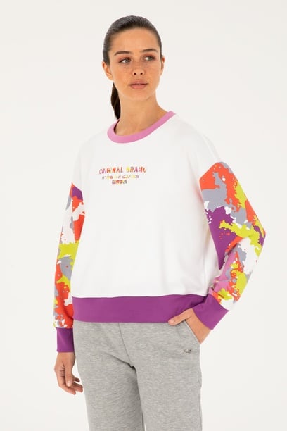 Kadın Beyaz Sweatshirt