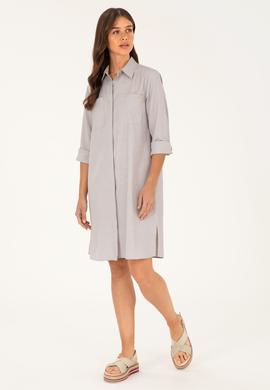 Kadın Gri Dokuma Elbise - 50289220015