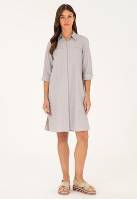 Kadın Gri Dokuma Elbise - 50289220015