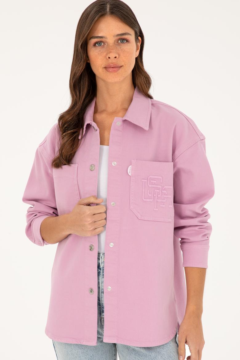 Kadın Pudra Jean Gömlek - 50289275003