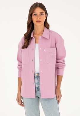 Kadın Pudra Jean Gömlek - 50289275003