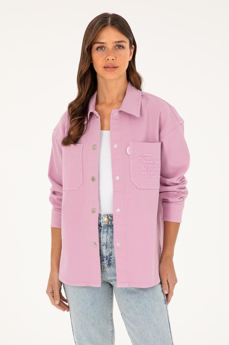 Kadın Pudra Jean Gömlek