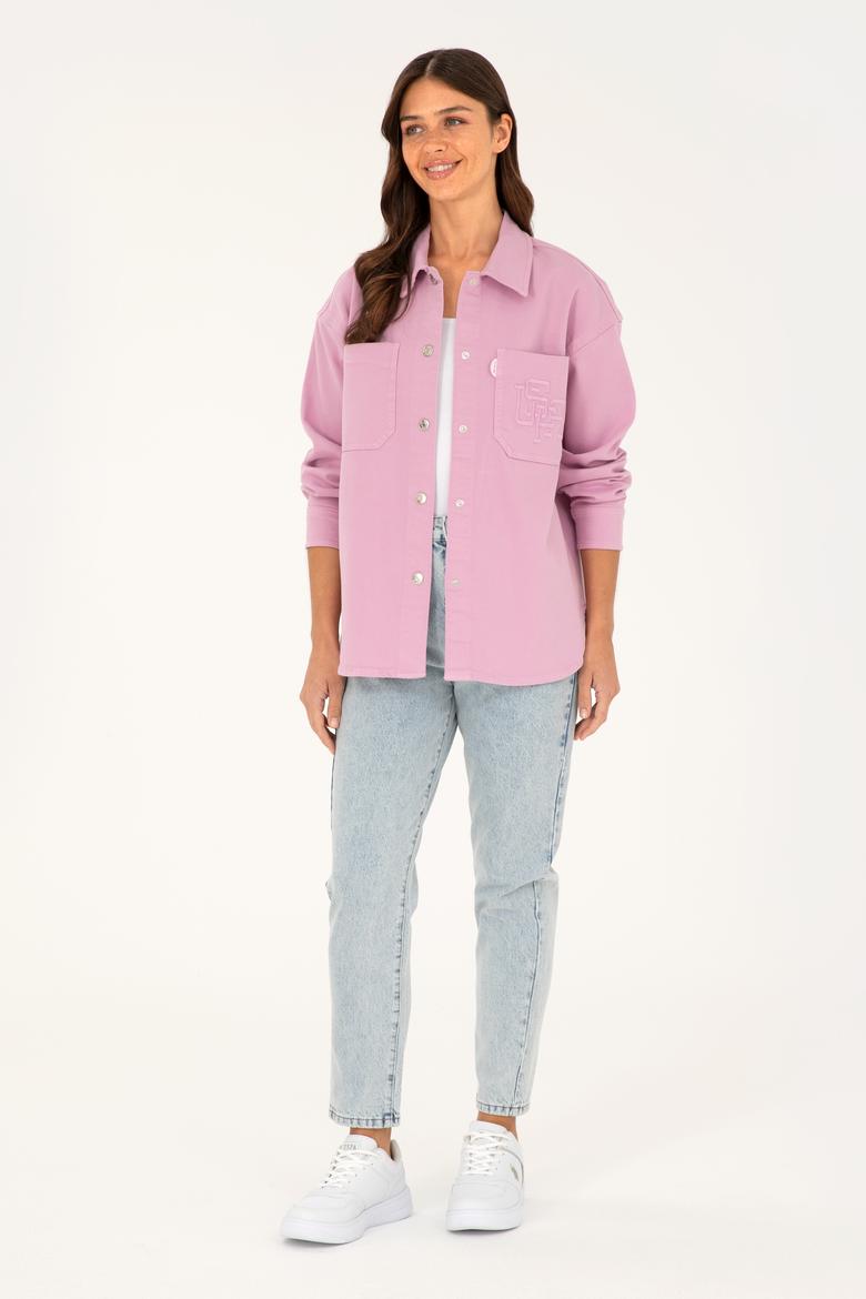 Kadın Pudra Jean Gömlek - 50289275003