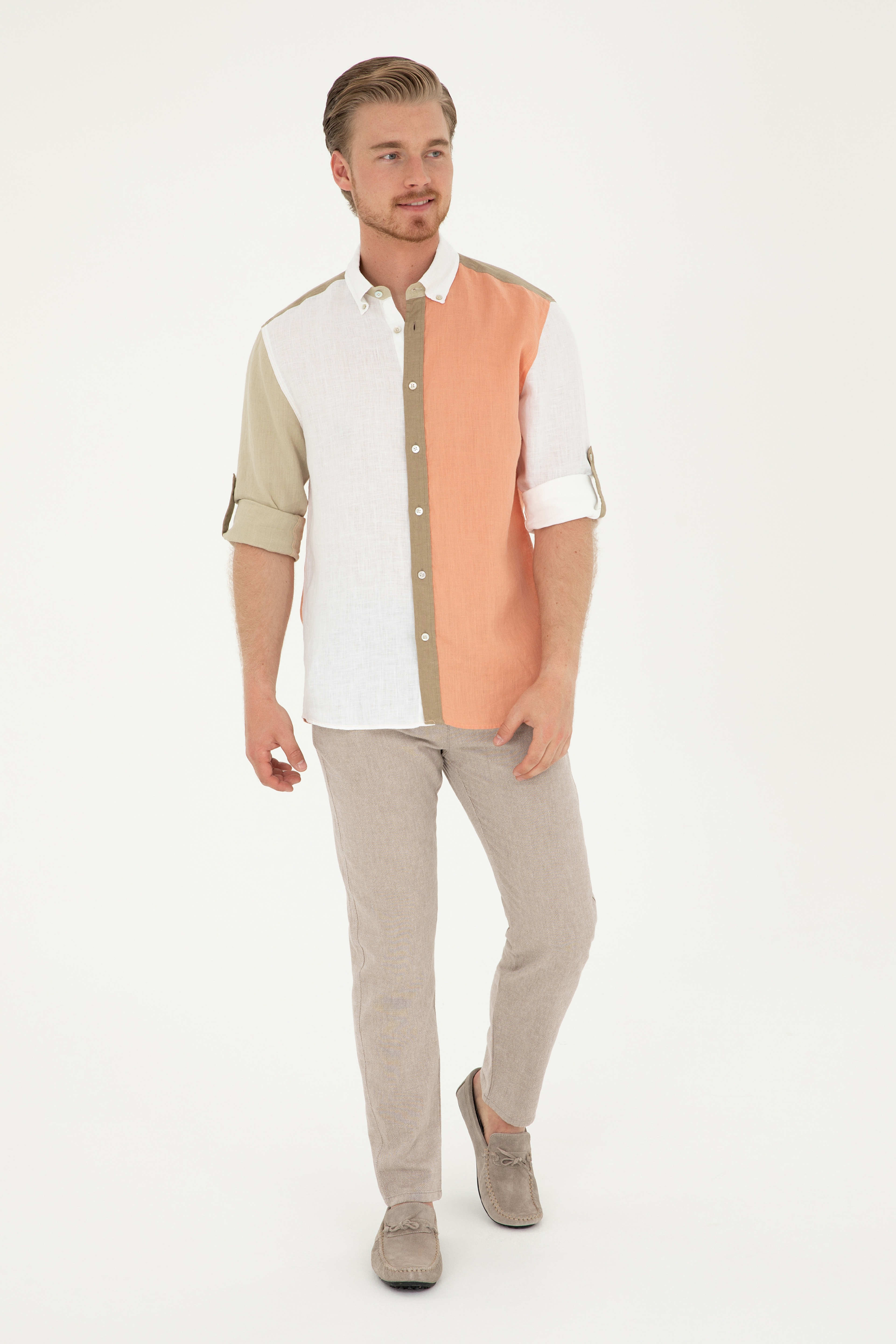 Erkek Carrot Fit Camel Kanvas Pantolon