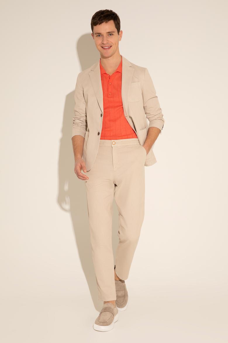 Erkek Carrot Fit Camel Kanvas Pantolon