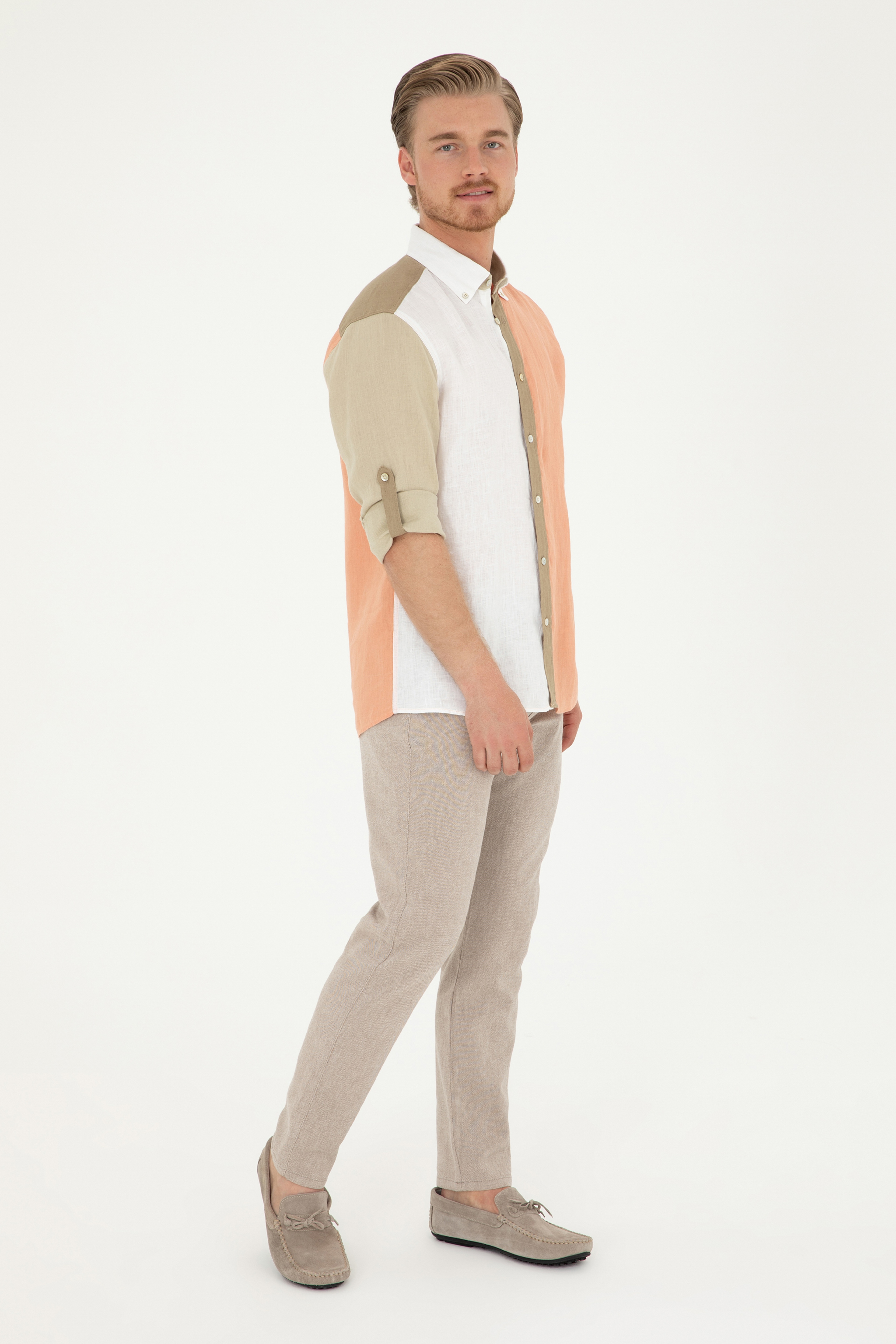 Erkek Carrot Fit Camel Kanvas Pantolon - Image 4