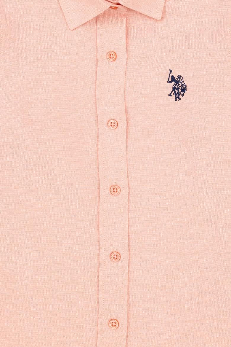 Kız Çocuk Somon Polo Yaka Uzun Kollu Gömlek - 50289206041