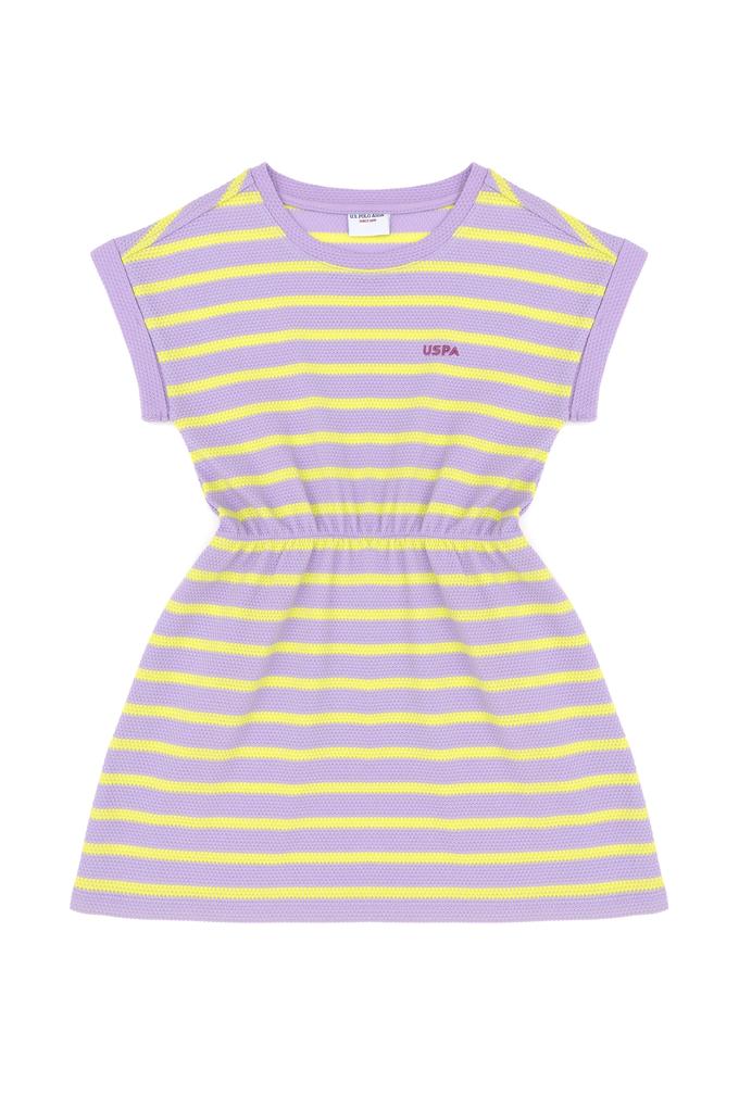 Kız Çocuk Lila Kolsuz Örme Elbise